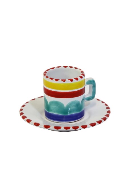 Tazzina caffè cilindrica Piattino Alicudi Ceramiche De Simone