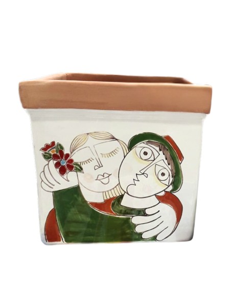 Vaso porta pianta quadrato Fidanzati VSPQ819FKE Ceramiche De Simone
