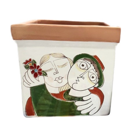 Vaso porta pianta quadrato Fidanzati VSPQ819FKE Ceramiche De Simone