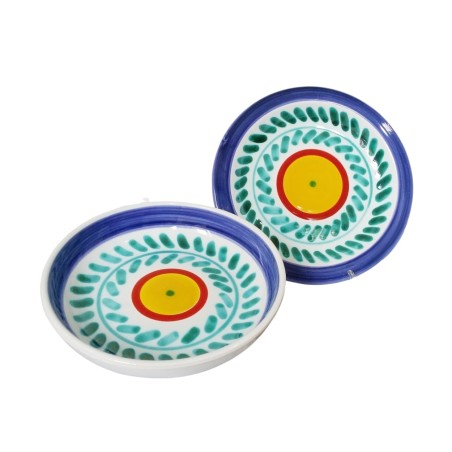 Handmade sicilian ceramic round plate Selinunte De Simone Pottery