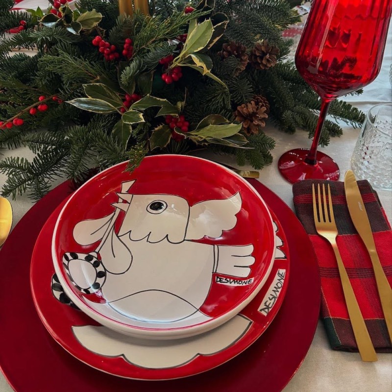 Piatto tondo Mangiallegro PTCN mise en place natale