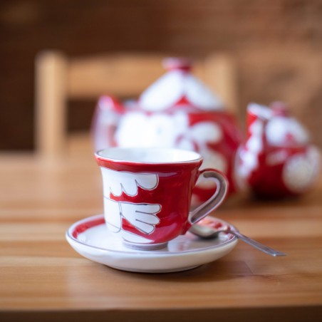 Tazza da tè con piattino Uccello Bianco TZ72CN Ceramiche De Simone