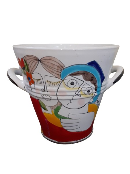 Handmade sicilian ceramic Ice bucket Folk Lovers de simone pottery