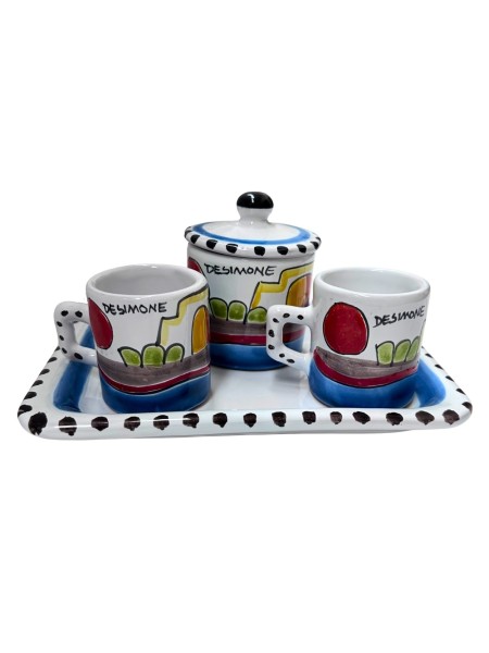 Coffee cups with tray and container set Dammusi