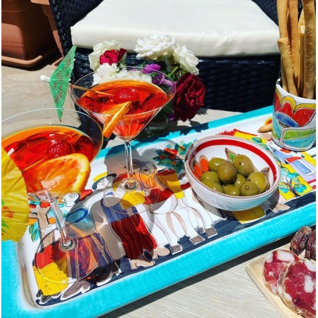 Rectangular tray Folk Orange Harvesting