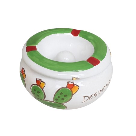 Posacenere antivento artigianale ceramiche de simone Fichi d'India Folk