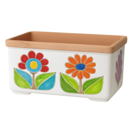 Fioriera rettangolare ceramiche de simone Margherite Folk