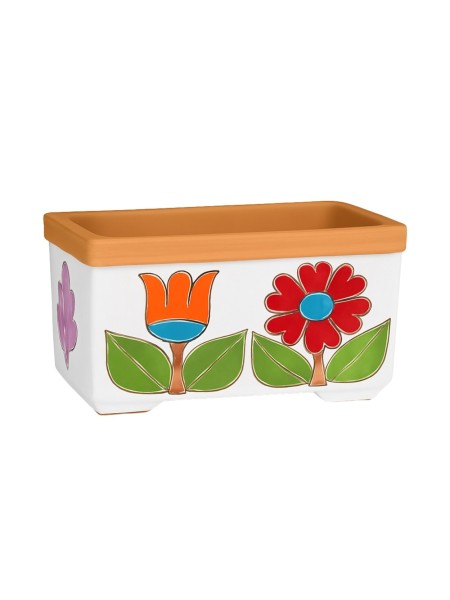 Fioriera rettangolare ceramiche de simone Margherita Tulipano Folk