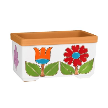 Fioriera rettangolare ceramiche de simone Margherita Tulipano Folk