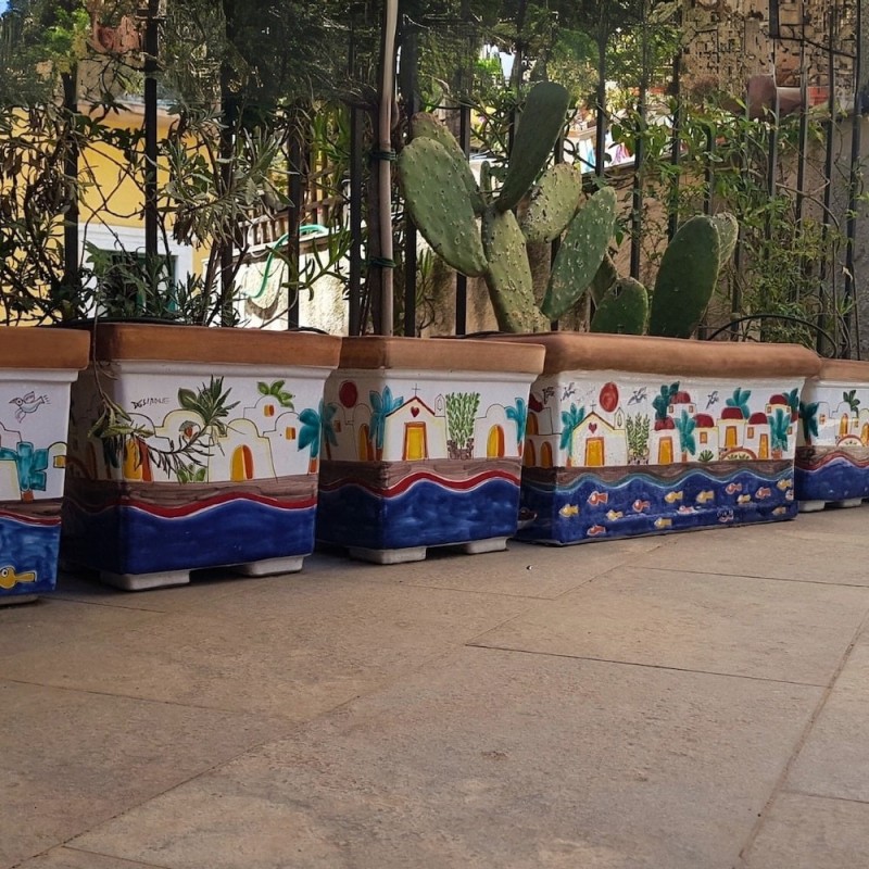 Rectangular planters Dammusi De Simone Pottery