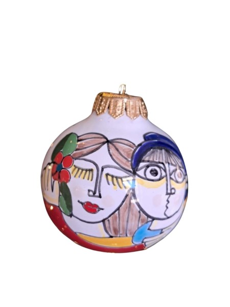 Christmas Bauble Lovers Folk Ceramiche De Simone Pottery