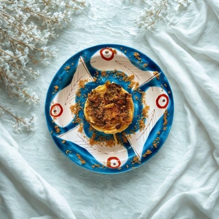 Handmade Round plate Itaca de simone sicilian pottery