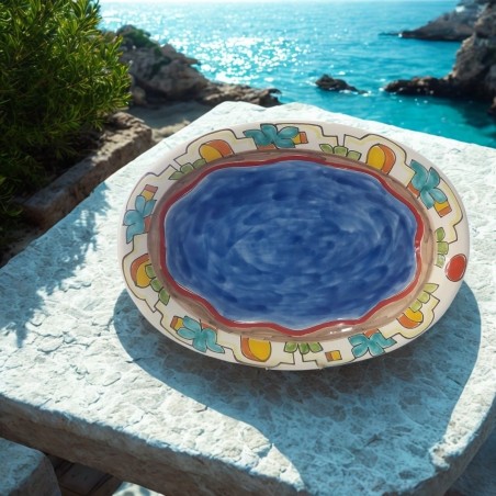 Handmade sicilian ceramic Oval plate Dammusi OVDA de simone pottery