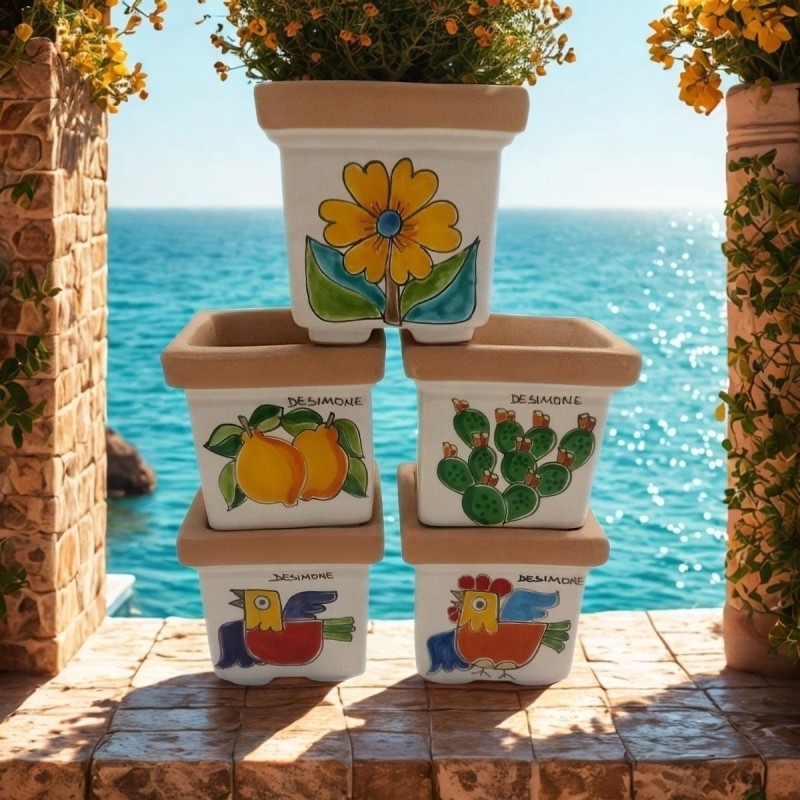 handmade sicilian ceramic plant holder vase de simone pottery