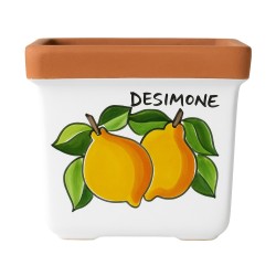 Vaso quadrato porta pianta Folk Limoni Ceramiche De Simone