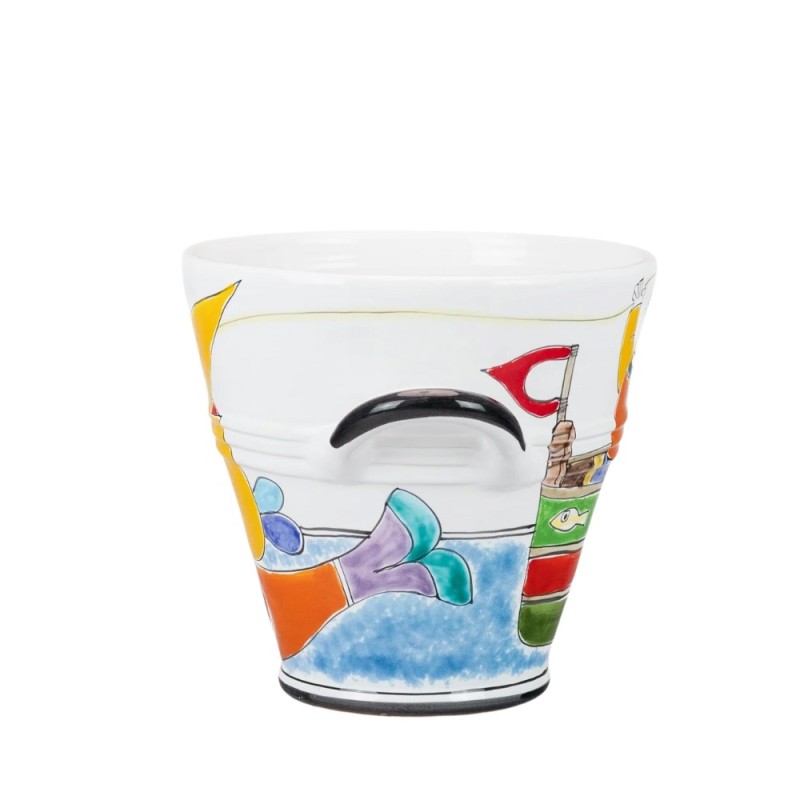 Ice bucket Folk fisherman De simone sicilian pottery