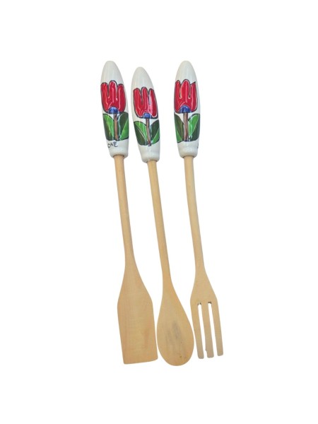 Handmade sicilian ceramic Kitchen utensils set tulip de simone pottery