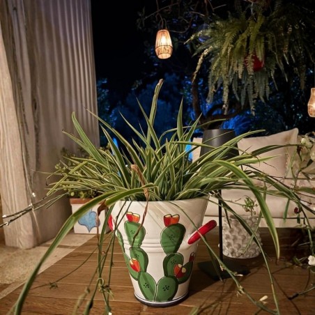 Sicilian handmade ceramic Ice Bucket de simone pottery Folk Prickly Pears