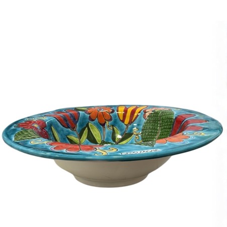 Handmade sicilian ceramic serving dish Floral DS De Simone Pottery