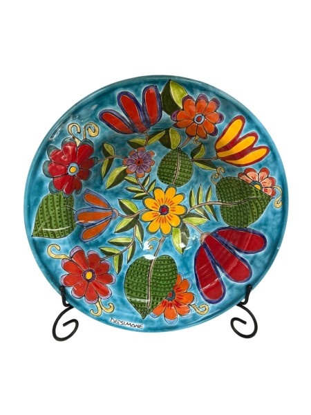 Floral Cous Cous Plate DS De Simone Pottery