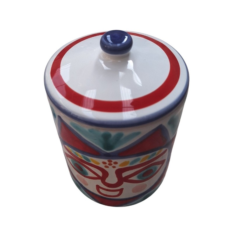 Handmade sicilian ceramic container with lid a ceramiche de simone