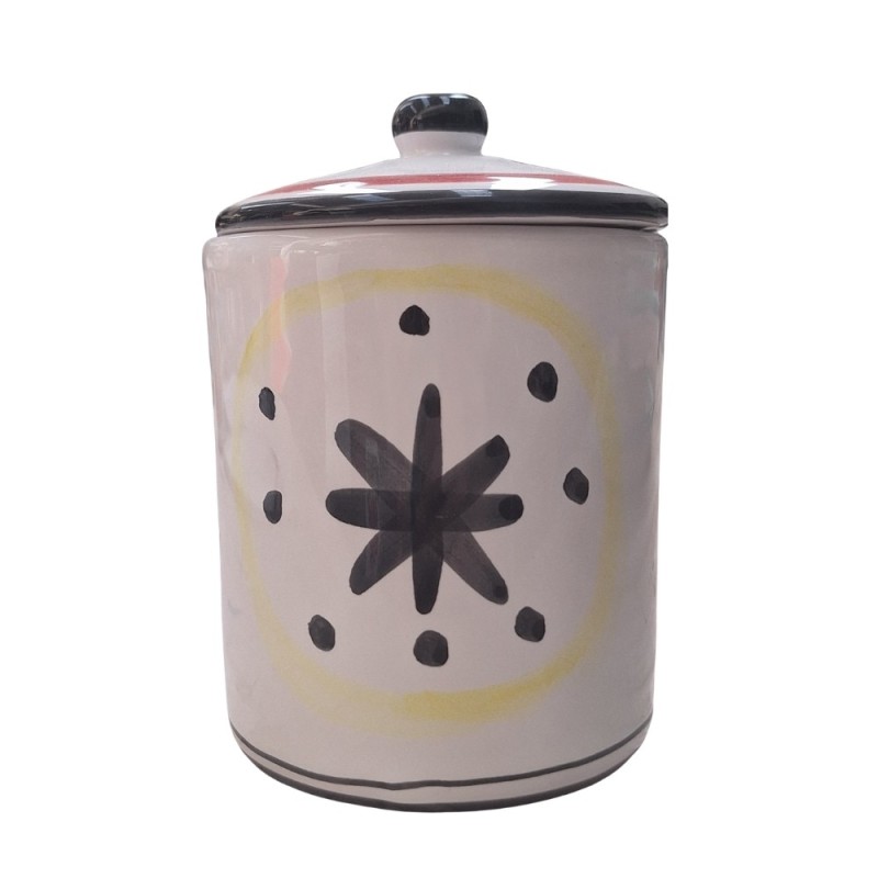 Handmade sicilian ceramic container with lid Holly ceramiche de simone