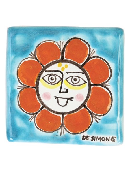 Decorative tile Folk Sun Folk TZT685FCFK-23 De Simone pottery