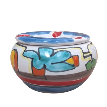 Handmade ceramic Windproof Ashtray Dammusi de simone Sicilian pottery