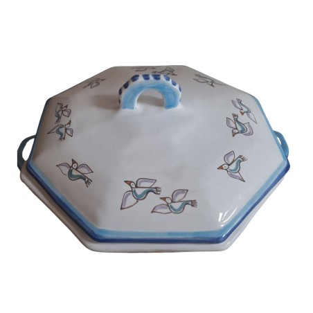 Octagonal Soup Bowl with lid Dammusi De Simone Pottery