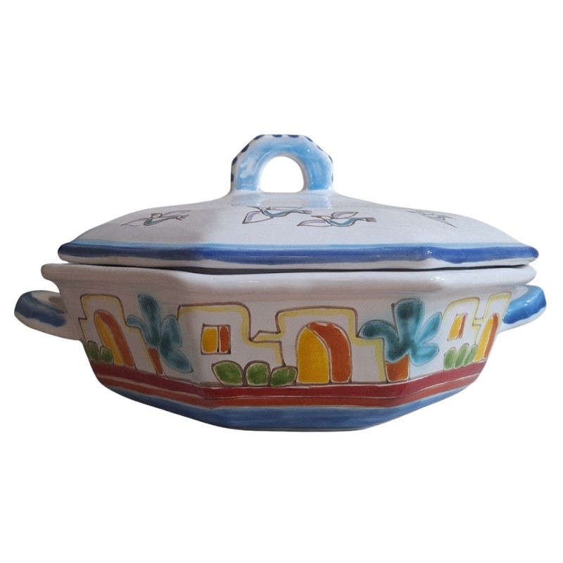 Zuppiera artigianale Dammusi Mangiallegro ceramiche de simone