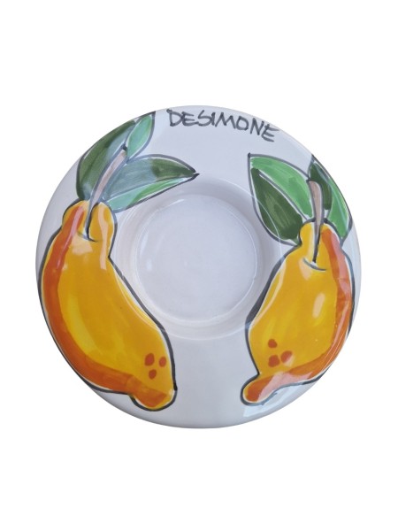 Round tealight candle holder Lemons Ceramiche De Simone