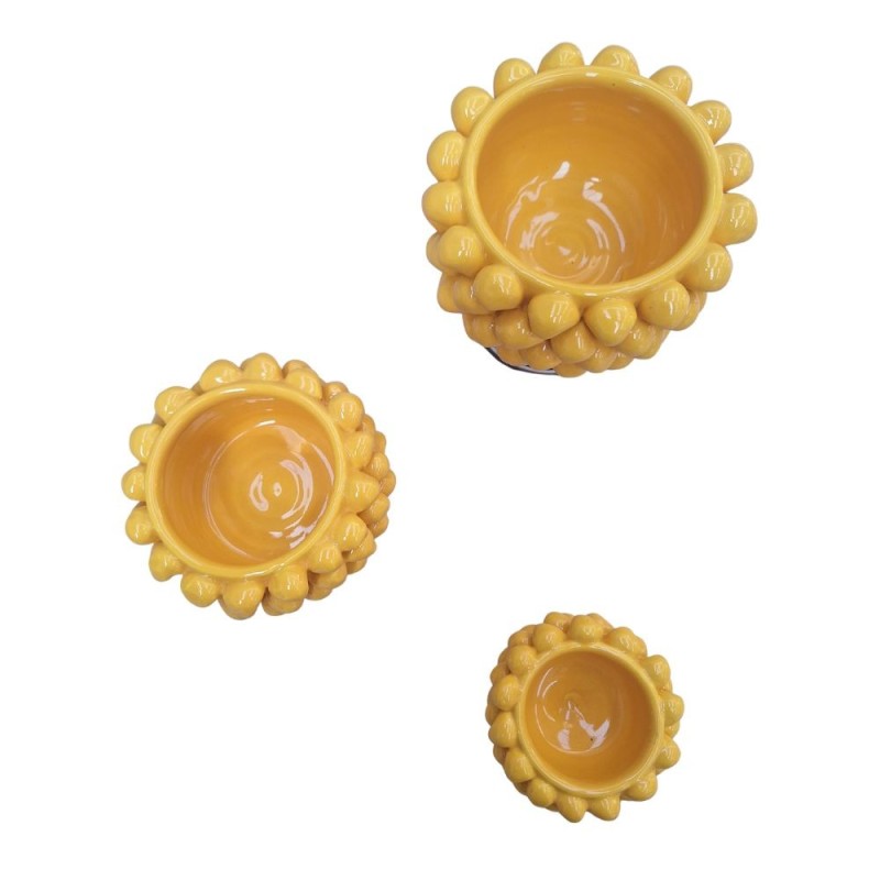 Cachepot pigna artigianale giallo Ceramiche De Simone