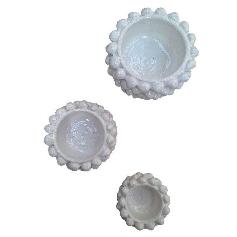 Cachepot pigna artigianale bianco Ceramiche De Simone