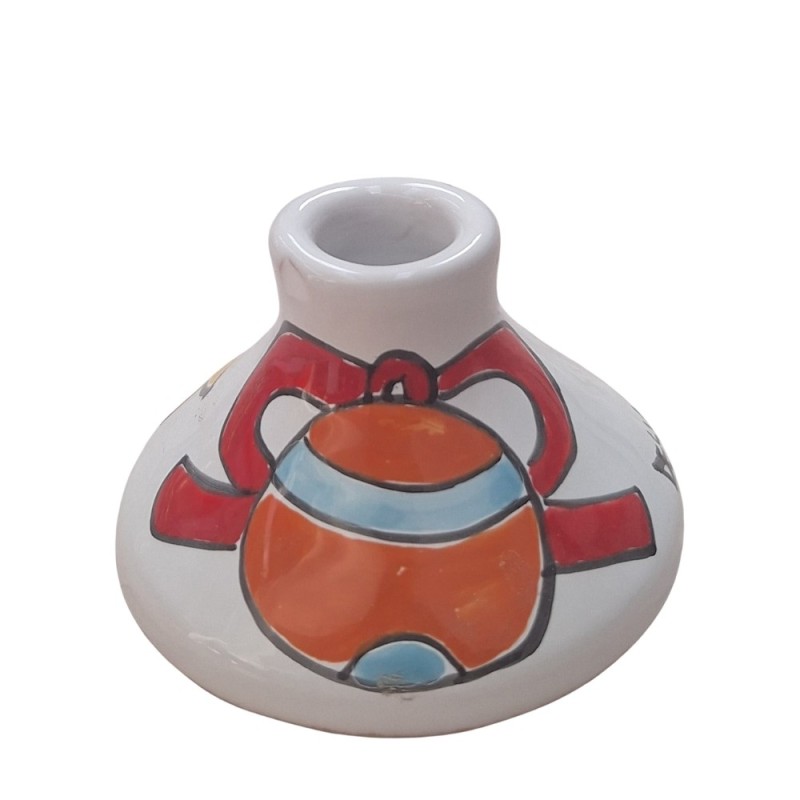 Handmade sicilian ceramic long candle holder Christmas Ceramiche De Simone