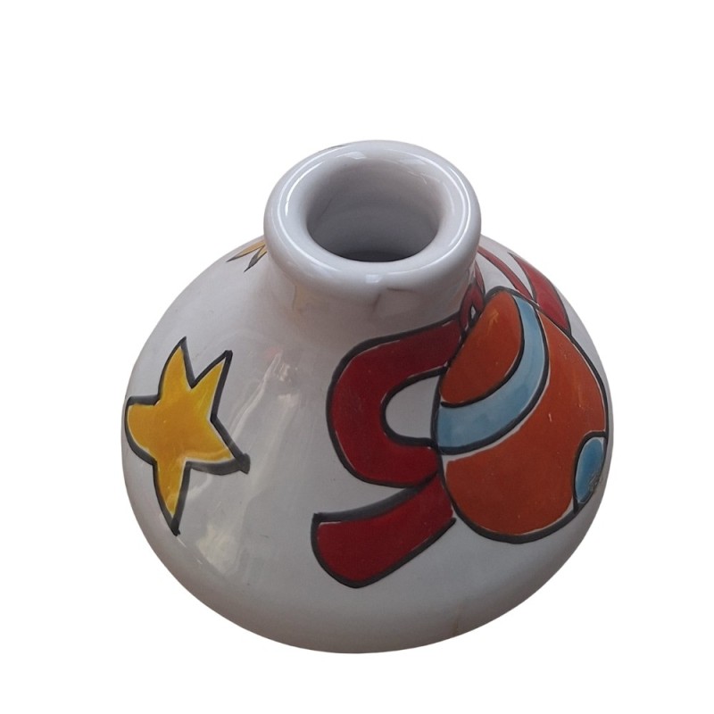 Porta candela lunga tondo natalizio Folk Ceramiche De Simone