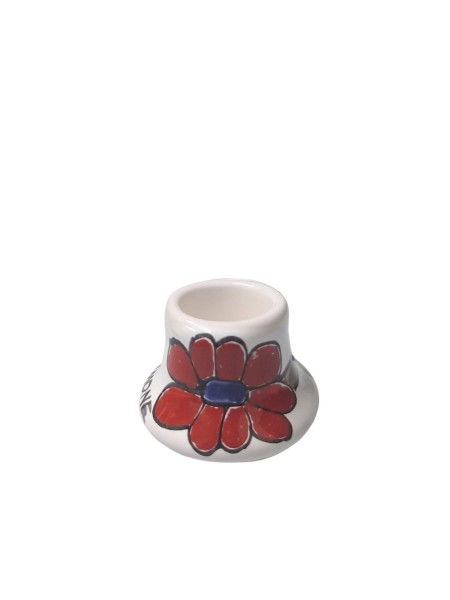 Round long candle holder Daisy Ceramiche De Simone