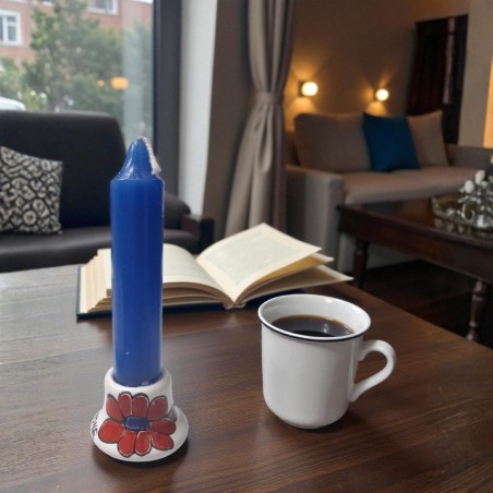 Handmade long candle holder Daisy Ceramiche De Simone