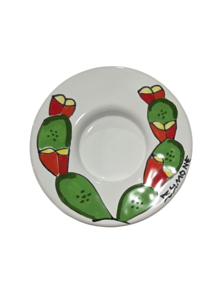 Round tealight candle holder Prickly Pear Ceramiche De Simone