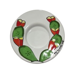 Porta lumino candela tealight tondo Folk Fichi d'India Ceramiche De Simone