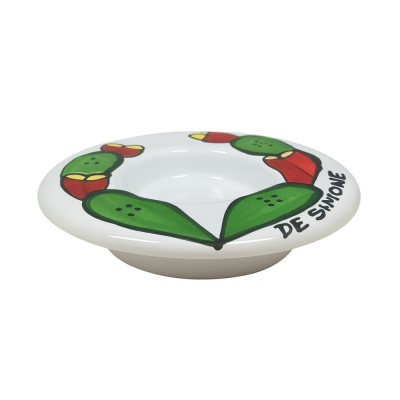 Portalumino candela tealight tondo Folk Fichi d'India Ceramiche De Simone