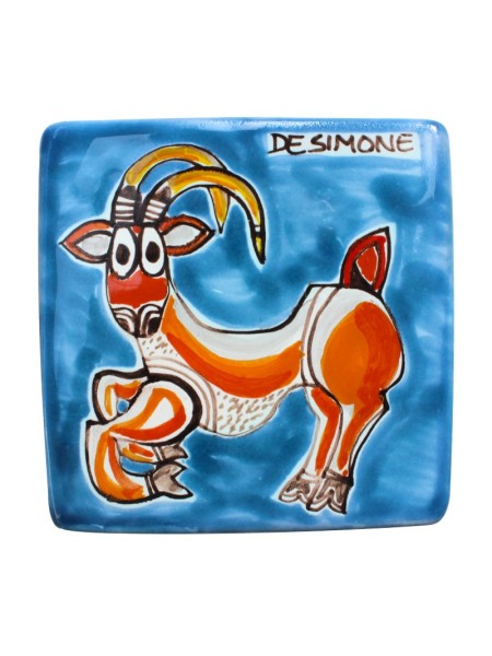 Ceramic wall tile zodiac sign Aries de simone pottery