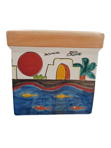 Vaso quadrato portapianta Ceramiche De Simone Dammusi