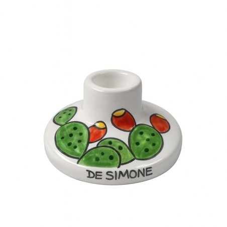 Round long candle holder Prickly Pear Ceramiche De Simone