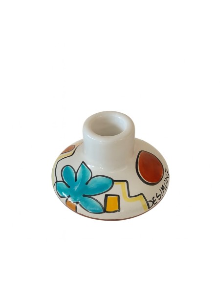 Handmade long candle holder Dammusi Ceramiche De Simone