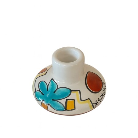 Porta candela lunga tondo Dammusi Ceramiche De Simone
