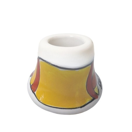 Small round long candle holder bell Ceramiche De Simone