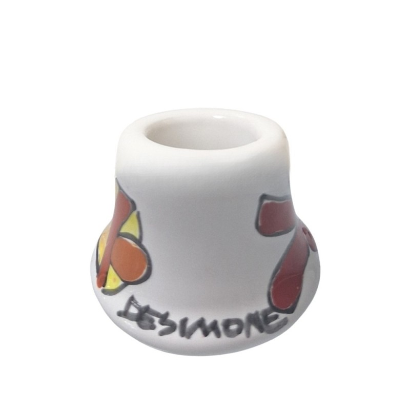 Porta candela lunga piccolo tondo Campanella Folk Ceramiche De Simone