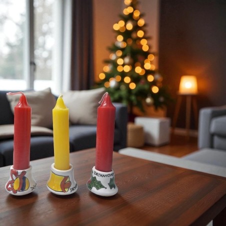 Handcrafted Christmas candle holders Ceramiche De Simone Folk