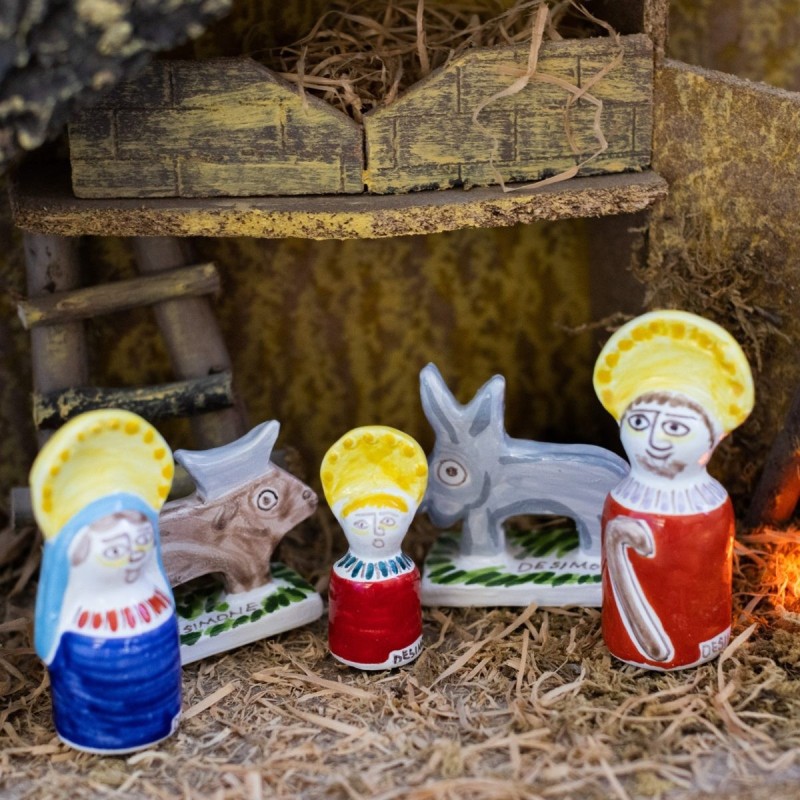 handpainted Characters of the Nativity Scene christmas crib de simone pottery