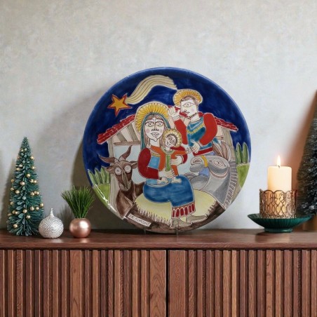Piatto ceramiche de simone natale presepe DS Natività PT30DS